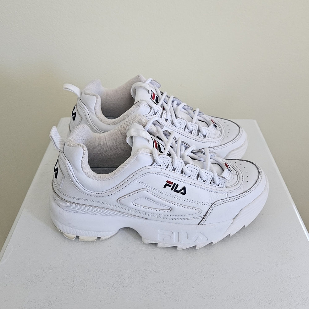 Women's Fila Disruptor 2 Premium White Sneakers W7